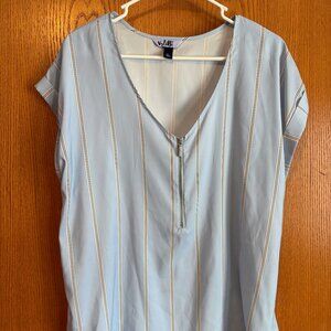 Light Blue Striped Short Sleeve Shirt